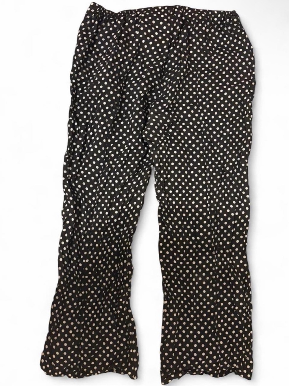 Comme des Garcons Silk Pleated Pants with Black and White Polka Dots - Picture 2 of 8